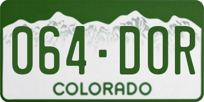 CO license plate 064DOR