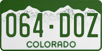 CO license plate 064DOZ