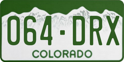 CO license plate 064DRX