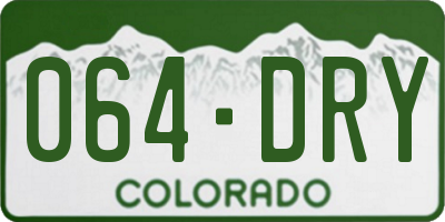 CO license plate 064DRY