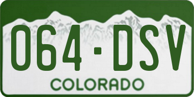 CO license plate 064DSV