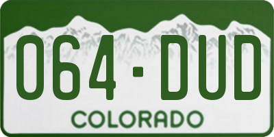 CO license plate 064DUD