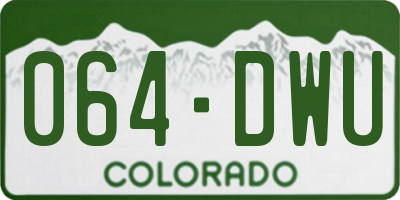 CO license plate 064DWU