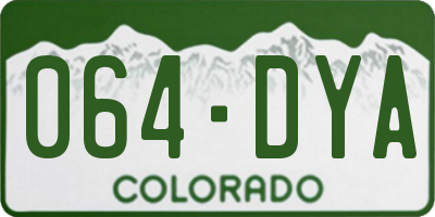 CO license plate 064DYA
