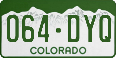CO license plate 064DYQ