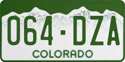 CO license plate 064DZA