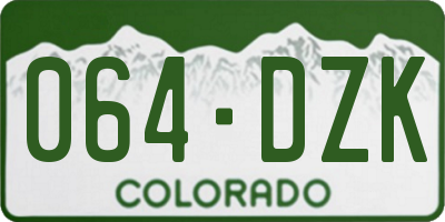CO license plate 064DZK