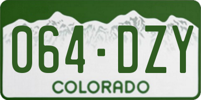 CO license plate 064DZY
