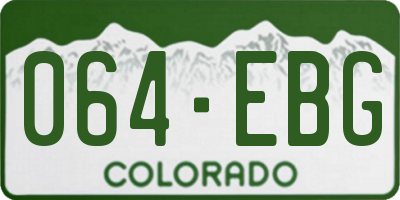 CO license plate 064EBG