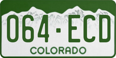 CO license plate 064ECD
