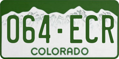 CO license plate 064ECR
