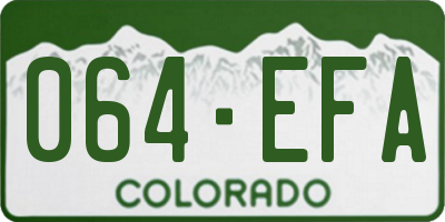 CO license plate 064EFA