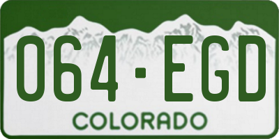 CO license plate 064EGD