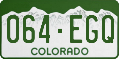 CO license plate 064EGQ