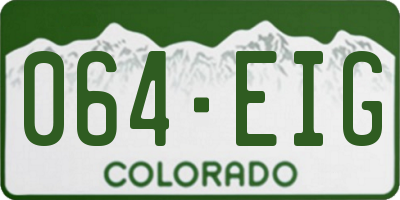 CO license plate 064EIG