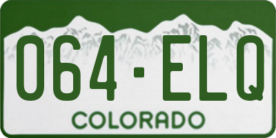 CO license plate 064ELQ