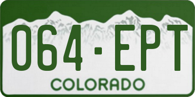 CO license plate 064EPT
