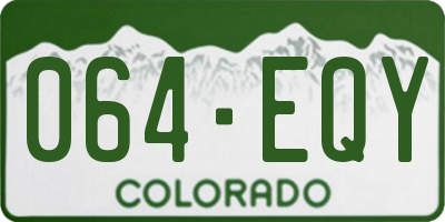 CO license plate 064EQY