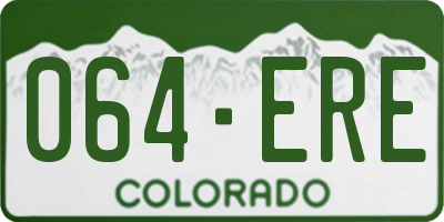 CO license plate 064ERE