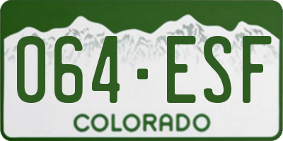 CO license plate 064ESF
