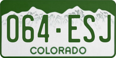 CO license plate 064ESJ