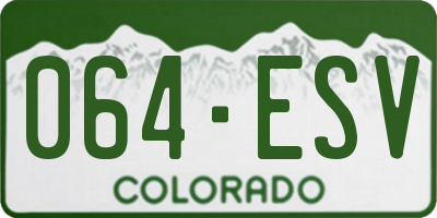 CO license plate 064ESV