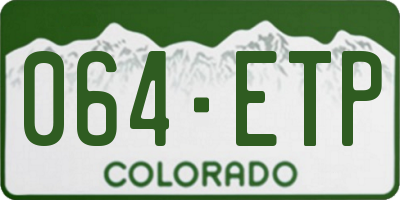 CO license plate 064ETP