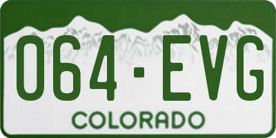 CO license plate 064EVG