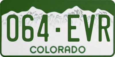 CO license plate 064EVR