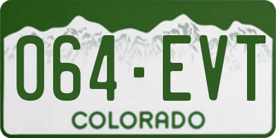 CO license plate 064EVT