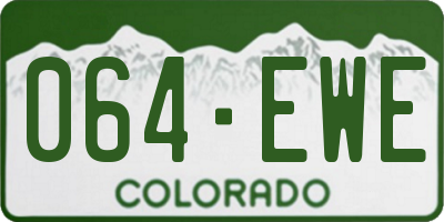 CO license plate 064EWE