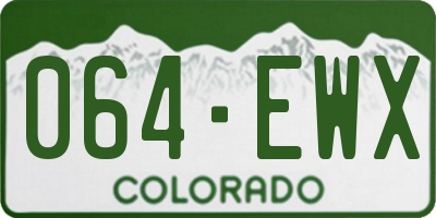 CO license plate 064EWX