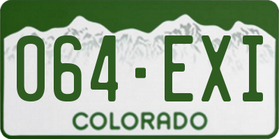 CO license plate 064EXI