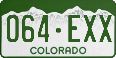 CO license plate 064EXX