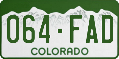 CO license plate 064FAD