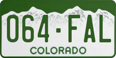 CO license plate 064FAL