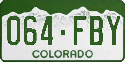 CO license plate 064FBY