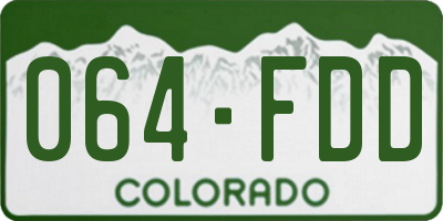 CO license plate 064FDD