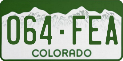 CO license plate 064FEA