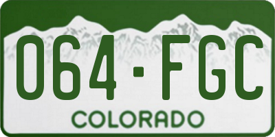 CO license plate 064FGC