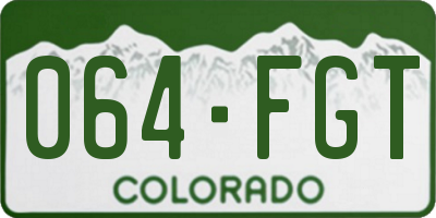 CO license plate 064FGT