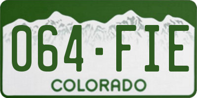 CO license plate 064FIE