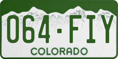 CO license plate 064FIY
