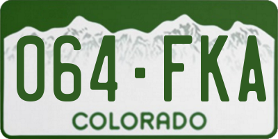 CO license plate 064FKA