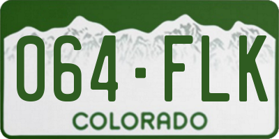 CO license plate 064FLK