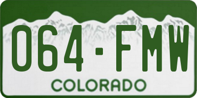CO license plate 064FMW