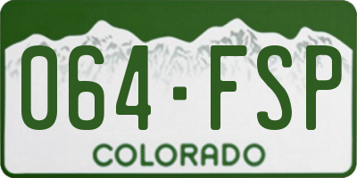 CO license plate 064FSP