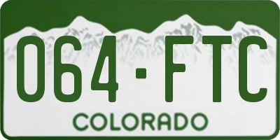 CO license plate 064FTC