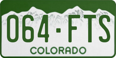 CO license plate 064FTS