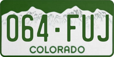 CO license plate 064FUJ